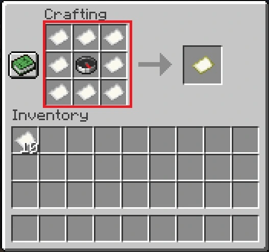 Map in crafting table in minecraft