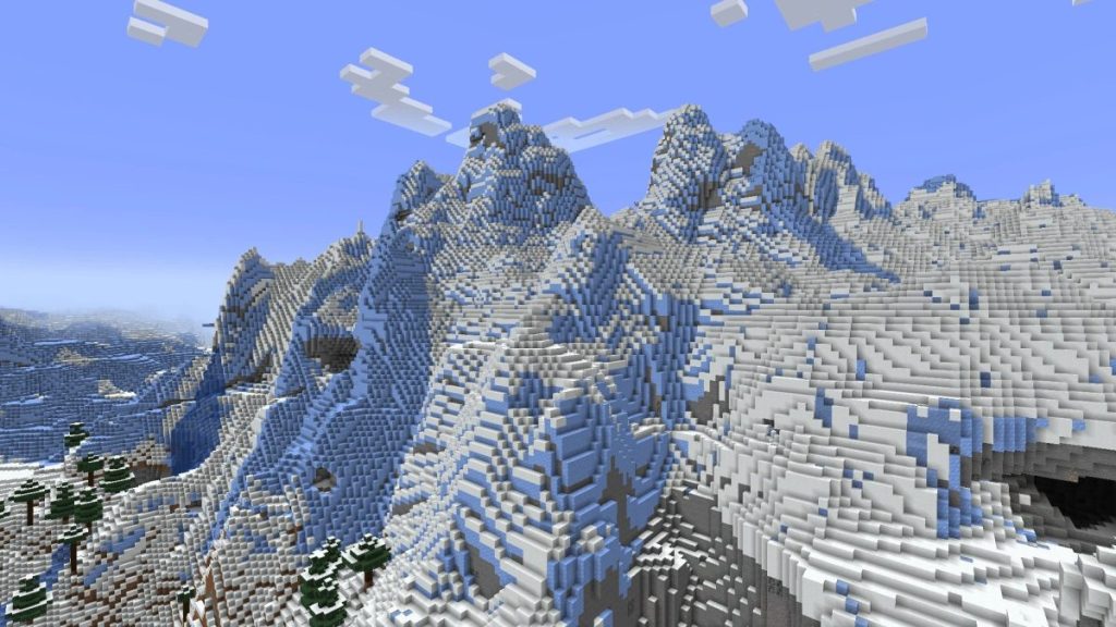 Packed ice mountain in minecraft