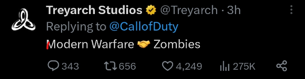 Treyarch Zombies Tweet